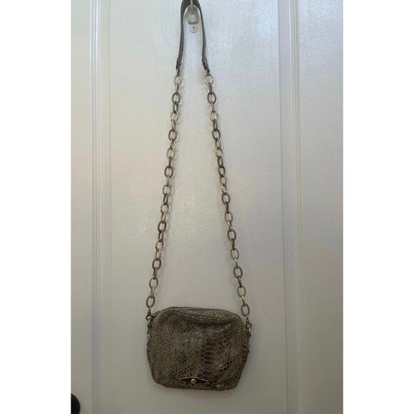 Elliott Lucca snakeskin print leather purse with chain - Picture 6 of 13